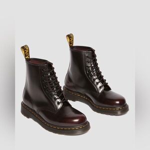 Dr Doc Martens 1460 Cherry Red Arcadia Leather Combat Boots STUNNING